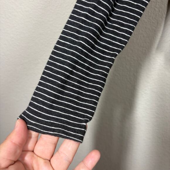 Vince Size Small Crew Neck Sweatshirt Black Cotton Striped Long Sleeves Peru - Picture 4 of 9